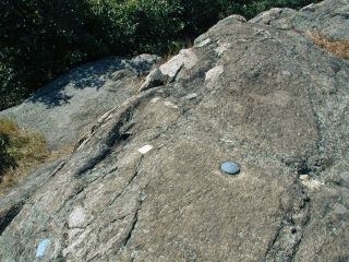 Eyelevel view of reference mark disk.