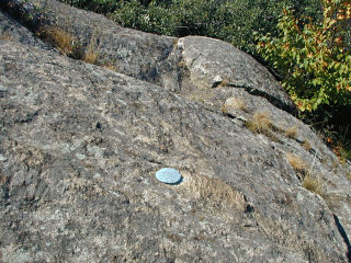 Eyelevel view of reference mark disk.