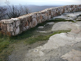 Looking SW toward the overlook wall