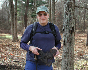 Not far from the “orc heart,” Rich finds a glob of poured iron.