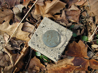 Eyelevel view of the disk set into the monument.