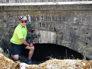 Rich takes his turn posing on the slippery slope.