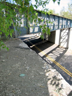 Looking ENE along the bridge which is now owned by Lackawanna County Rail Authority.
