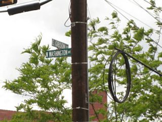 Signs at the intersection.