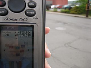 GPS coordinates taken at the spot.