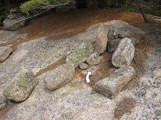 The ring of stones shown more clearly, with the bolt indicated.