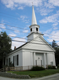 Church viewed from the west side of the highway.