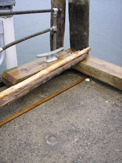 The mark is very close to the north corner of the Municipal Pier.