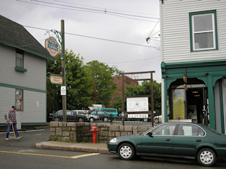 Looking SW across Main Street toward the mark.