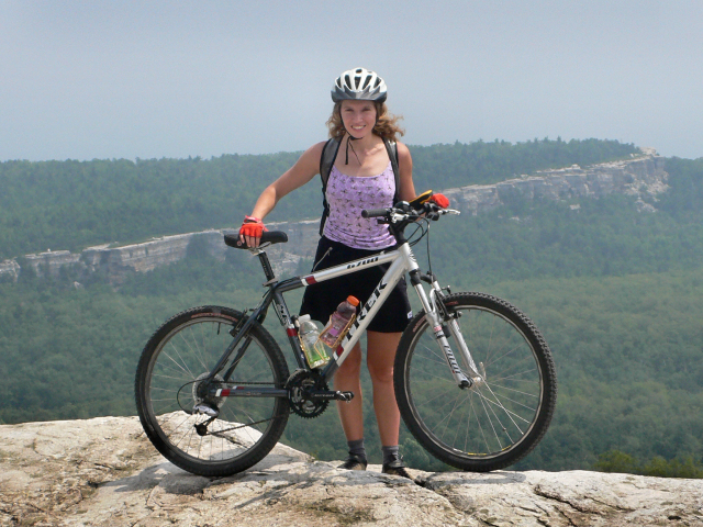 Zhanna nearly goes over the cliff at Castle Point!  (Or at least tries to make it look that way.)