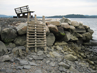 View of the stone jetty, where GRASSY 2 should be.