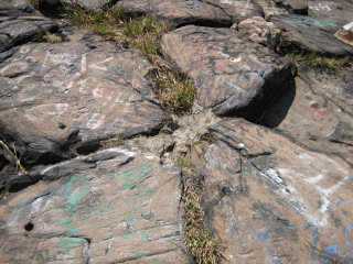 Eyelevel view of the probable former location of the mark.