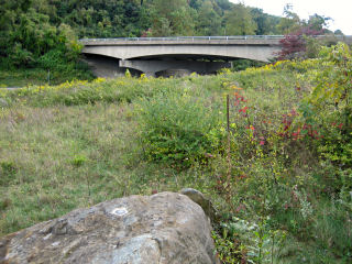 Looking SSW toward the Skyline Drive bridge over Route 211.