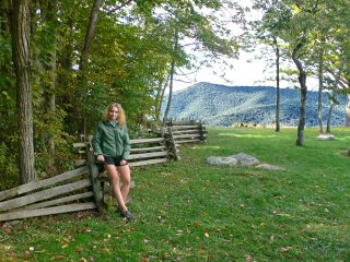 There is a rural feeling to Little Hogback Overlook, probably due to the wide-open grassy areas and the split rail fence.
