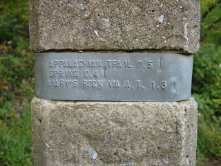 Trail marker near our parking spot.