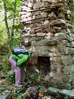An old fireplace along the Meadow Spring Trail.