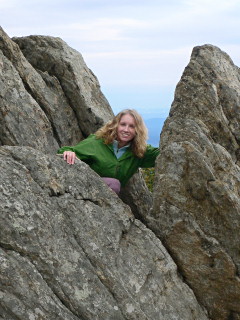 Playing on the rocks at Hazel Mountain Overlook.