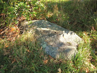 Eyelevel view of the disk on the boulder. Note the drill hole in the foreground; THORO ERDL (HW3272) AZ MK 1 was once here.