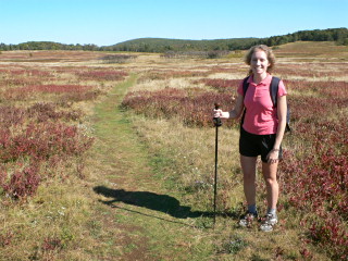 Zhanna and Rich set out along one of Big Meadows’ grassy trails.