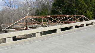 Looking east-northeast from the new bridge toward the old.