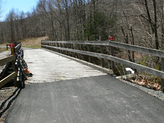View S along the bridge, mark indicated.