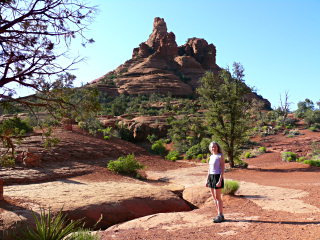 Zhanna is ready for a “short hike” around Bell Rock.