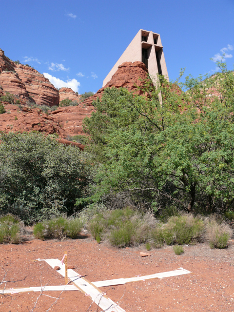 Survey disk with Chapel in the Rocks in the background