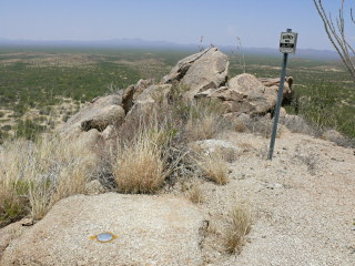 Looking approximately NE. Notice the witness sign that initially drew our attention to the mark.