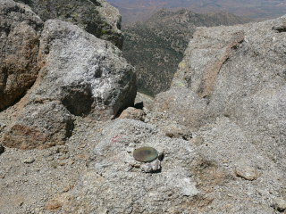 An eyelevel view of the mark, and a peek at the wondrous scenery that lies beyond.