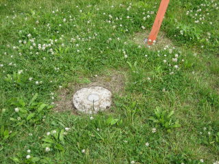 Eyelevel view of the disk and adjacent witness post.