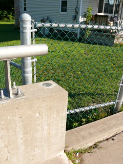 An eyelevel view of the disk on the bridge side wall.