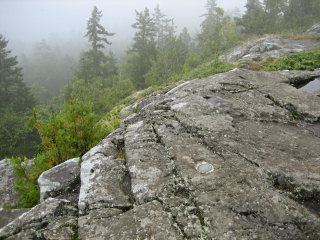 Eyelevel view of the RM set into the bedrock ledge.