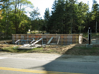 Church has been moved from its foundation.