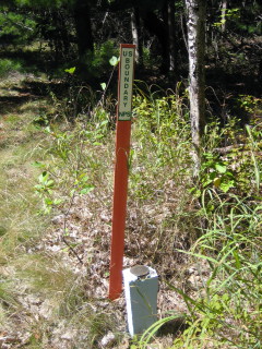 View of a boundary marker on top of the monument.