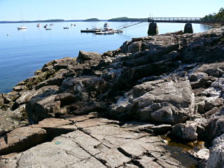 View SE toward the Bar Harbor Yacht Club pier.