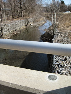 Looking NE along Sterry Creek from the bridge on Lane Street.