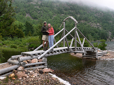 Wooden bridge near the north side of Jordan Pond