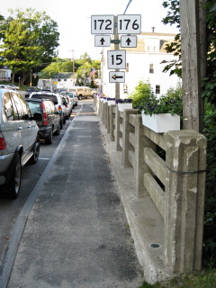 Looking NE along Main Street, and toward MaineDOT benchmark 10201-11.