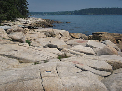 Looking SE from DUKY into Blue Hill Bay, toward Clark Point and Nutter Point