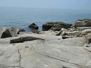 Looking S into the fog on Blue Hill Bay.