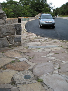 Looking E toward the overlook and Route 307.