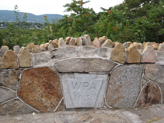 The overlook wall was built by WPA members in 1938.