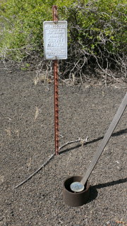 Eyelevel view of the mark and witness sign.