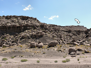 A closer view of the Flattop, with our goal indicated.