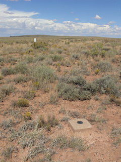 Looking approximately N toward the witness post and the station monument.