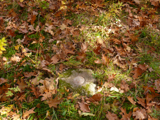 Eyelevel view of the disk in the monument.