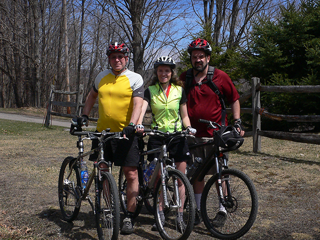 Rich, Zhanna, and John take on the D&H Trail near Forest City.  Our butts will never be the same!