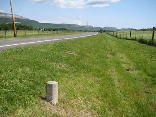 Looking NNE along Bruynswick Road toward the Shawangunks in the distance.