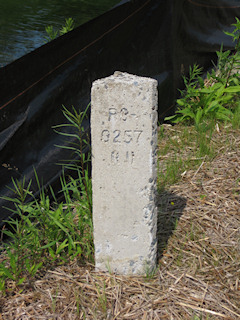 I’m sure this stone monument we found just west of the bridge has nothing to do with the benchmark, but it’s interesting nonetheless!