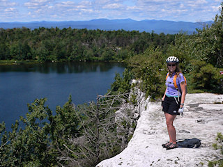 View with the Catskill Mountains in the background.